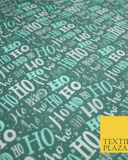 Festive Christmas Ho Ho Ho Printed Poly Cotton Fabric Polycotton 45"