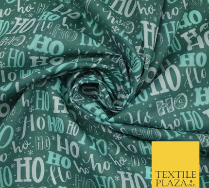 Festive Christmas Ho Ho Ho Printed Poly Cotton Fabric Polycotton 45"