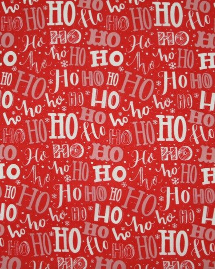Festive Christmas Ho Ho Ho Printed Poly Cotton Fabric Polycotton 45"