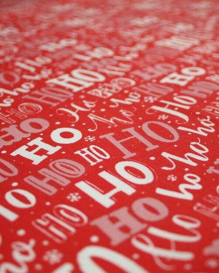 Festive Christmas Ho Ho Ho Printed Poly Cotton Fabric Polycotton 45"
