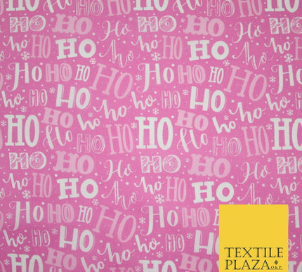 Festive Christmas Ho Ho Ho Printed Poly Cotton Fabric Polycotton 45"