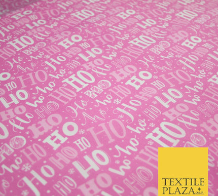 Festive Christmas Ho Ho Ho Printed Poly Cotton Fabric Polycotton 45"