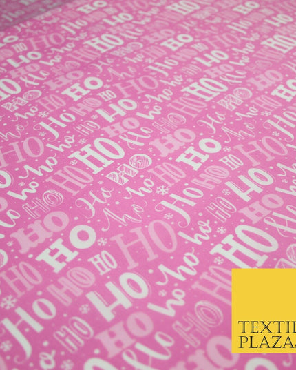 Festive Christmas Ho Ho Ho Printed Poly Cotton Fabric Polycotton 45"