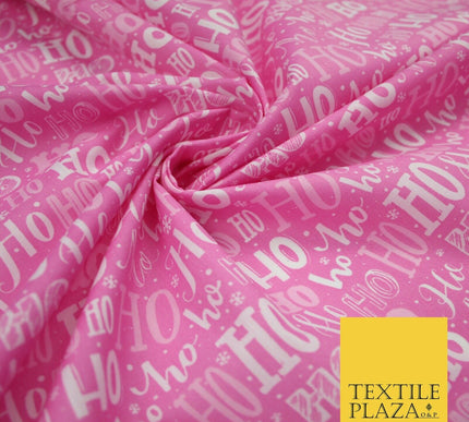 Festive Christmas Ho Ho Ho Printed Poly Cotton Fabric Polycotton 45"