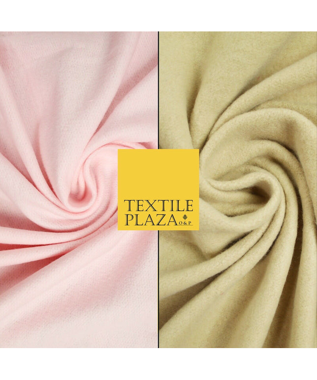 2 COLOURS- Luxury PLAIN Brushed Cotton Jersey Stretch Dress Fabric Knit Material