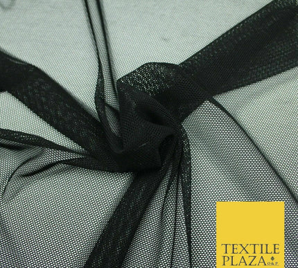 BULK ROLL - BLACK 4Way Stretch Power Mesh Net Fabric Lingerie Costume Dance160cm