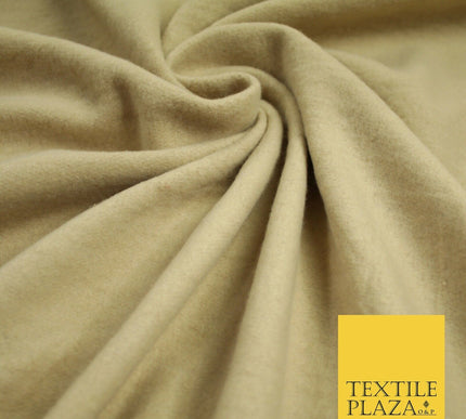 2 COLOURS- Luxury PLAIN Brushed Cotton Jersey Stretch Dress Fabric Knit Material