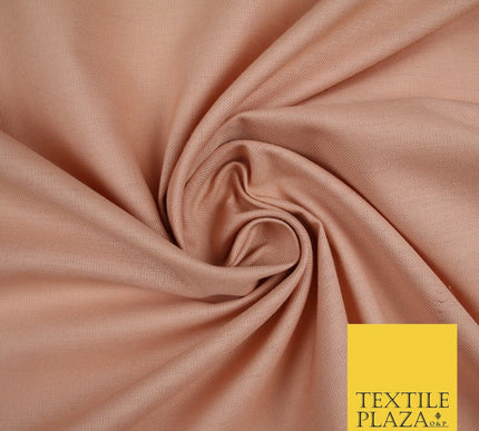 Dull Peach Luxury Plain Cotton Linen Fabric - Quilting Sheeting Craft 36" - 6386