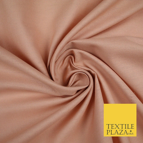 Dull Peach Luxury Plain Cotton Linen Fabric - Quilting Sheeting Craft 36" - 6386