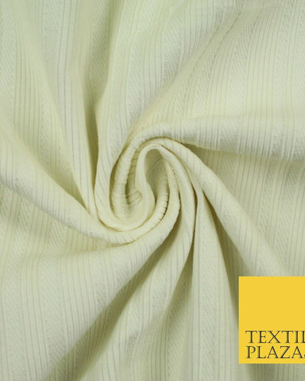 Cream Stretch Barcode Striped Cord Corduroy Fabric Upholstery Cushion Sofa 6442