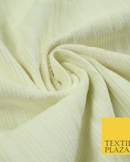 Cream Stretch Barcode Striped Cord Corduroy Fabric Upholstery Cushion Sofa 6442