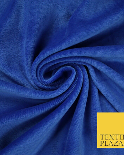 10 COLOURS - Soft Plain Velvet Velour Fabric Stretch Spandex Material - 65"