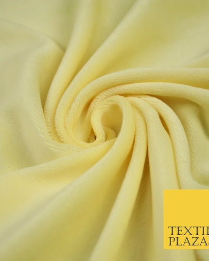 10 COLOURS - Soft Plain Velvet Velour Fabric Stretch Spandex Material - 65"