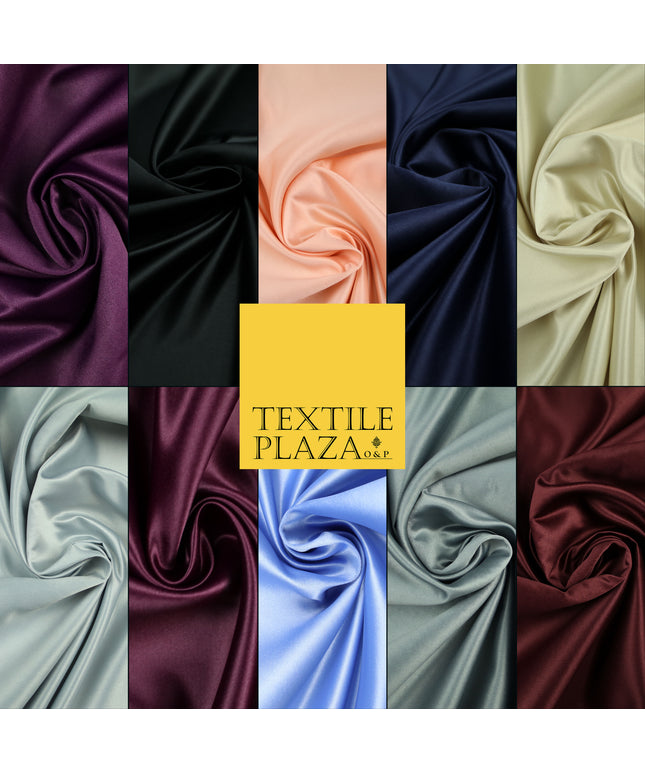 Plain Smooth Matt Dull Duchess Satin Dress Fabric Material Bridal Wedding 58"