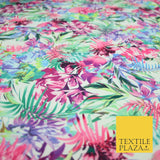 High Quality Tropical Floral Monstera Print Scuba Fabric Stretch Jersey 60" 6475