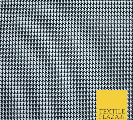 Black & White Woven Mini Check Suiting Fabric Dogtooth Uniform Skirts 58" 6503