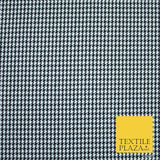 Black & White Woven Mini Check Suiting Fabric Dogtooth Uniform Skirts 58" 6503