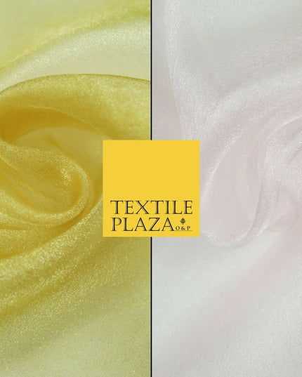 GOLD / PALE PINK Japanese Crystal Organza Bridal Wedding Dress Veil Fabric 44"