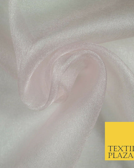 GOLD / PALE PINK Japanese Crystal Organza Bridal Wedding Dress Veil Fabric 44"