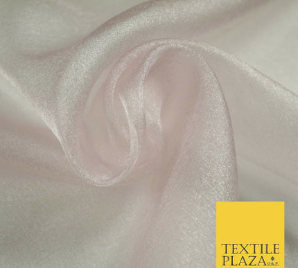 GOLD / PALE PINK Japanese Crystal Organza Bridal Wedding Dress Veil Fabric 44"