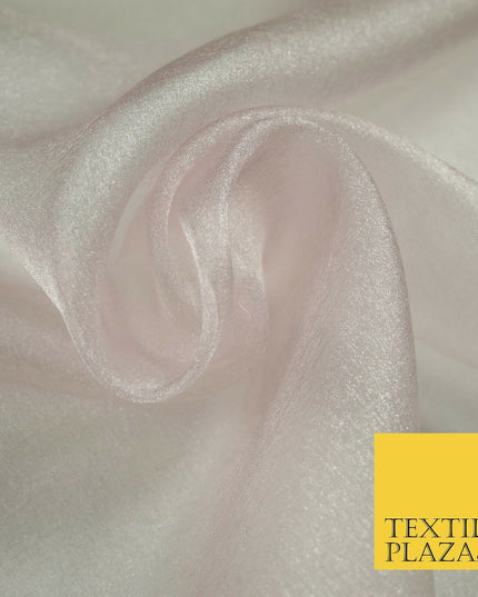 GOLD / PALE PINK Japanese Crystal Organza Bridal Wedding Dress Veil Fabric 44"