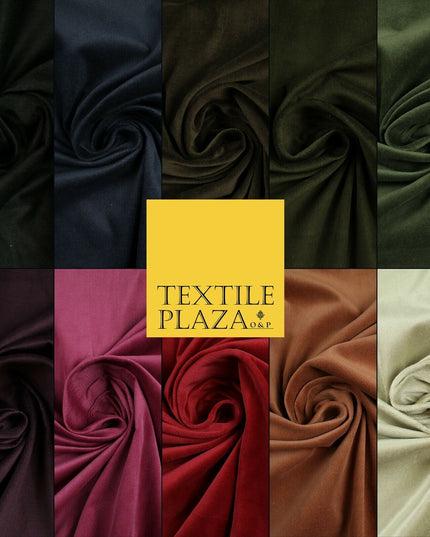 12 COLOURS -100% COTTON VELVET Stretch Plain Fabric Material Dress Craft 58"