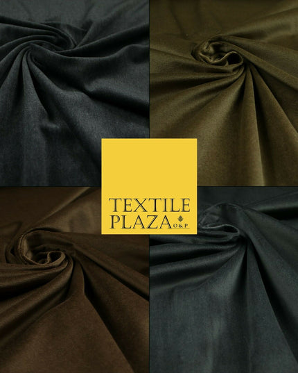 Grey / Brown Plain 100% COTTON VELVET Fabric Non Stretch Material Dress 60" Wide