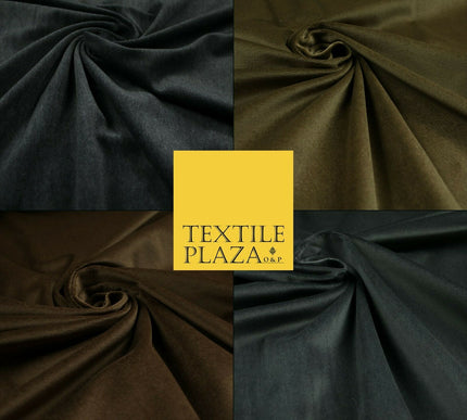 Grey / Brown Plain 100% COTTON VELVET Fabric Non Stretch Material Dress 60" Wide