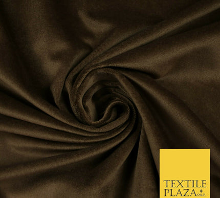 Grey / Brown Plain 100% COTTON VELVET Fabric Non Stretch Material Dress 60" Wide