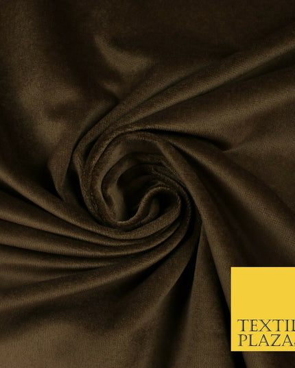 Grey / Brown Plain 100% COTTON VELVET Fabric Non Stretch Material Dress 60" Wide