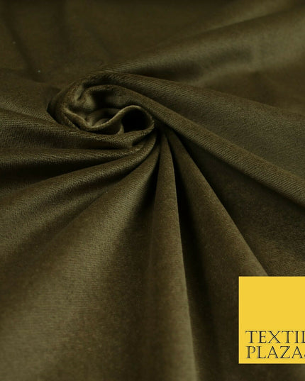 Grey / Brown Plain 100% COTTON VELVET Fabric Non Stretch Material Dress 60" Wide