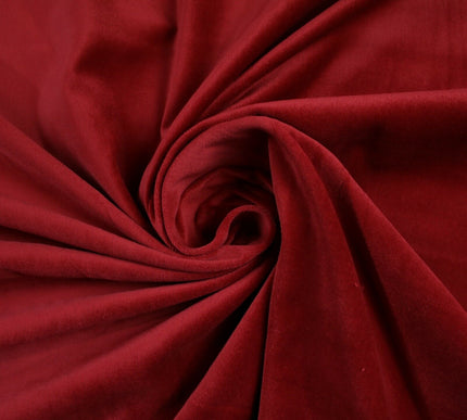 12 COLOURS -100% COTTON VELVET Stretch Plain Fabric Material Dress Craft 58"