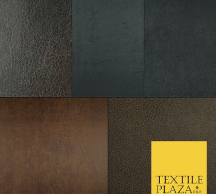 5 DESIGNS - Soft Faux Distressed Aged Leather Fabric Felt Backed Upholstery 56"