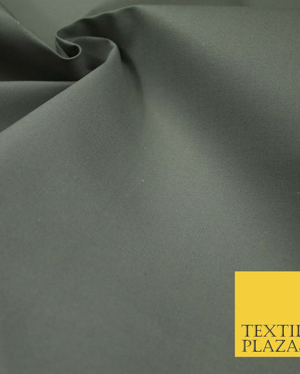 GREY Premium Plain Smooth Fine Cotton Canvas Dress Sewing Craft 54" 6546