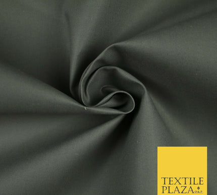 GREY Premium Plain Smooth Fine Cotton Canvas Dress Sewing Craft 54" 6546