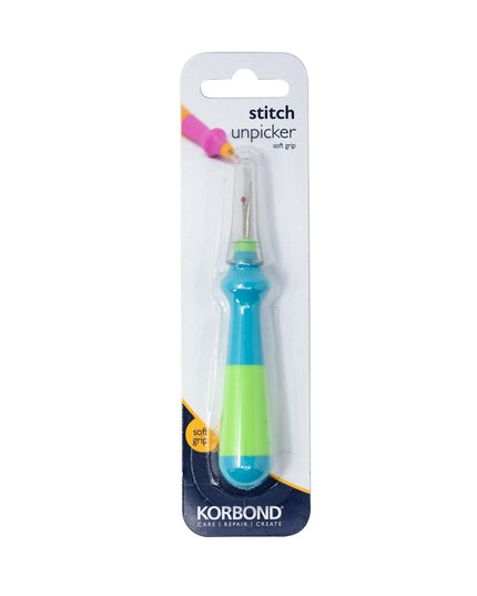 KORBOND Stitch Unpicker / Seam Ripper with Blue / Green Soft Grip Handle 110133