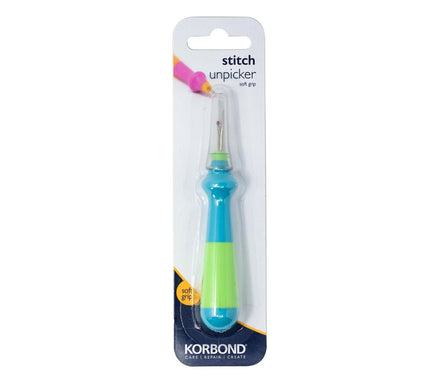 KORBOND Stitch Unpicker / Seam Ripper with Blue / Green Soft Grip Handle 110133