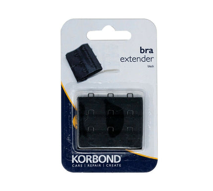 KORBOND Triple Hook Bra Extender Extension 50mm BLACK - Machine Washable 110103