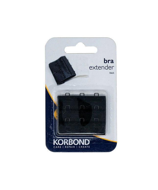 KORBOND Triple Hook Bra Extender Extension 50mm BLACK - Machine Washable 110103