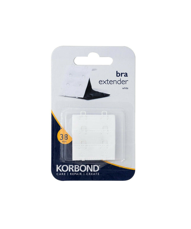 KORBOND Double Hook Bra Extender Extension 38mm WHITE - Machine Washable 110102