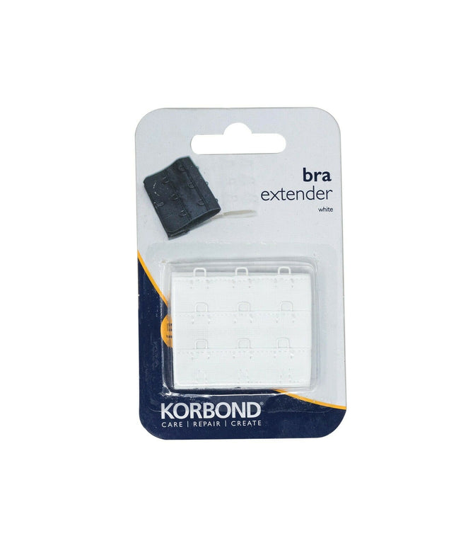 KORBOND Triple Hook Bra Extender Extension 50mm WHITE - Machine Washable 110104