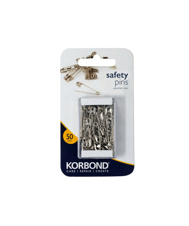 KORBOND 50 Pack Safety Pins Assorted Sizes Sewing Dress Craft 110191