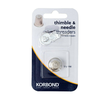 KORBOND 4 Pack Thimble & Needle Threaders Care & Repair Sewing Craft 110155