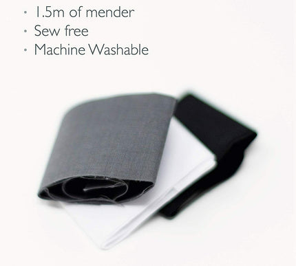 KORBOND 3.8cm x 50cm 3 Pack Black, White & Grey Iron On Mender Tape Patch 110084