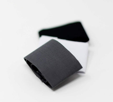 KORBOND 3.8cm x 50cm 3 Pack Black, White & Grey Iron On Mender Tape Patch 110084