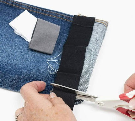 KORBOND 3.8cm x 50cm 3 Pack Black, White & Grey Iron On Mender Tape Patch 110084