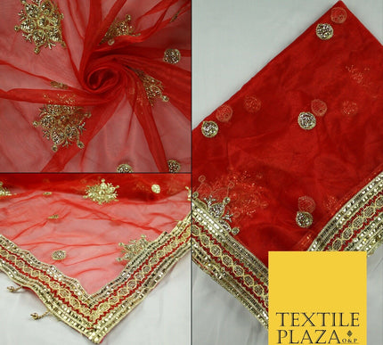 Mata Ki Chunni Embroidery Golden Border Devi Mata Pooja Chunri Puja Hindu Maiyan