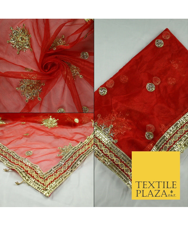 Mata Ki Chunni Embroidery Golden Border Devi Mata Pooja Chunri Puja Hindu Maiyan