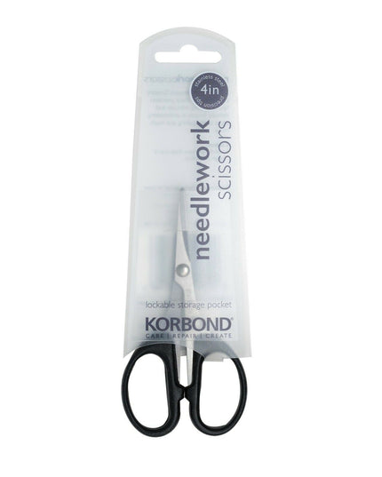 KORBOND Black 4" Small Needlework Scissors Precision Cutting Arts Crafts 110359