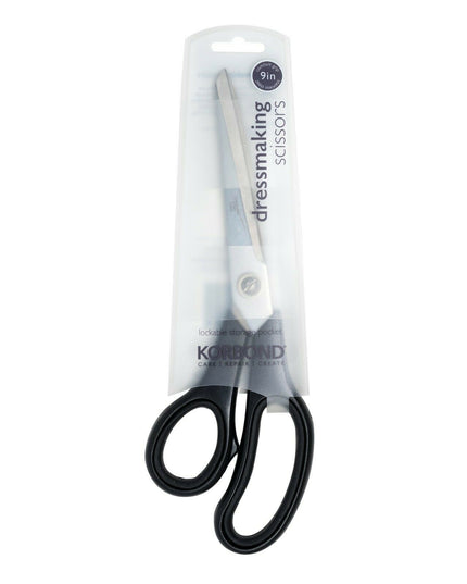 KORBOND Black 9" Dressmaking Scissors with Comfort Grip Stainless Steel 110353